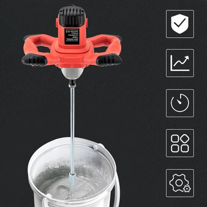 Cement mixer - Mortier mixer - Cement - Handroerder - Cementmortel - Dubbel blad - 1500W - 220V - Lengte 88,5cm