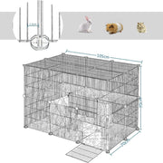 Dierenren - Kattenren - Hondenren Buiten - Konijnenhok voor Binnen - Konijnenren - Kippenren - Ren - 105x70x70 cm - Zwart