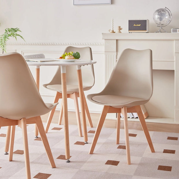Eetkamerstoelen - Eetkamerstoel - Scandinavische Stijl - Kuipstoel - Ergonomisch - Set van 4 - Beige