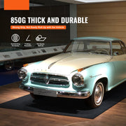 Garagevloermat - 2,7x 6,7m - Tapijtdikte 2.4 mm - Garagemat Servicemat - Materialen Vilt en TPE - De Matten Zijn Gemakkelijk Schoon te Maken - Vetbestendig en Herbruikbaar - Grijs-Zwart