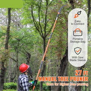 Telescopische Snoeizaag - Uitschuifbare Boomsnoeier - Handzaag voor Hoge Takken - 2,24 tot 8,24 m Bereik - Inclusief Opbergtas