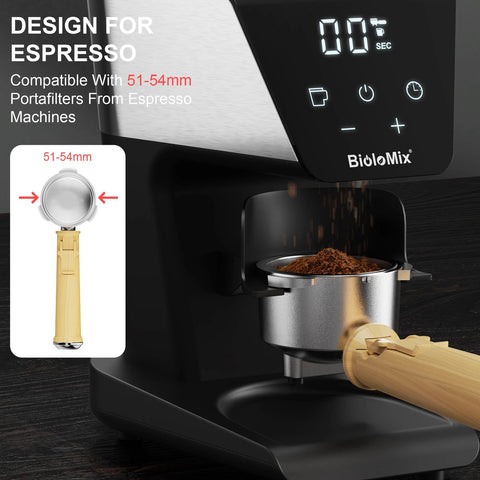 Elektrische Koffiemolen - Koffieapparaat - Espresso machine met 30 versnellingen - Braam Koffiemolen - Grote Capaciteit Bonen-opslag - 220V - Touch display - XL formaat
