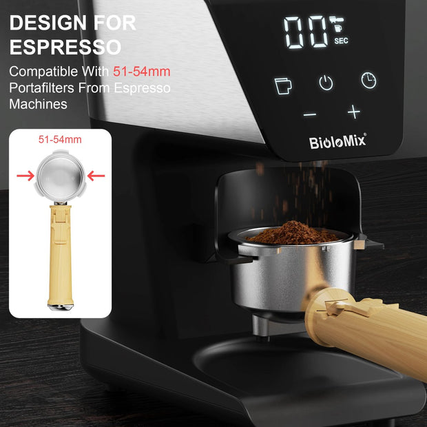 Elektrische Koffiemolen - Koffieapparaat - Espresso machine met 30 versnellingen - Braam Koffiemolen - Grote Capaciteit Bonen-opslag - 220V - Touch display - XL formaat