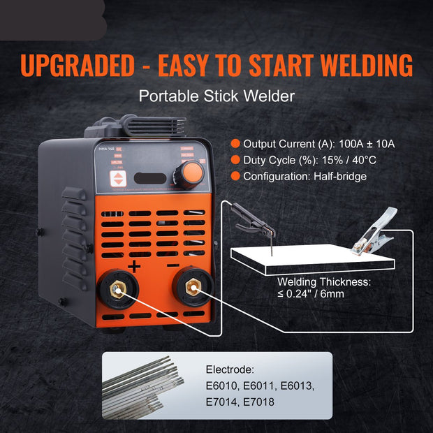 Lasapparaat - Boog 100A - Elektrode/Lift - Tig 2 in 1 - Geschikt voor het lassen van roestvast staal - zacht staal en andere metalen