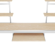Kinderbed - Zonder matras - Zonder stoel - Metalen Bedframe met Bureau en Twee Boekenplanken - Geschikt voor Kinderen - Tieners en Volwassenen - 90x200 cm - Zwart