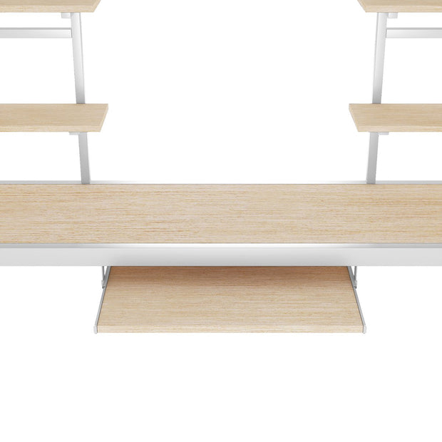 Kinderbed - Zonder matras - Zonder stoel - Metalen Bedframe met Bureau en Twee Boekenplanken - Geschikt voor Kinderen - Tieners en Volwassenen - 90x200 cm - Zwart