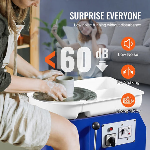 Pottenbakken - Pottenbakkersschijf - Draaischijf - Draaischijf Pottenbakker - Boetseerschijf - Boetseertafel - Pottenbakkerwiel - 450W - 28cm