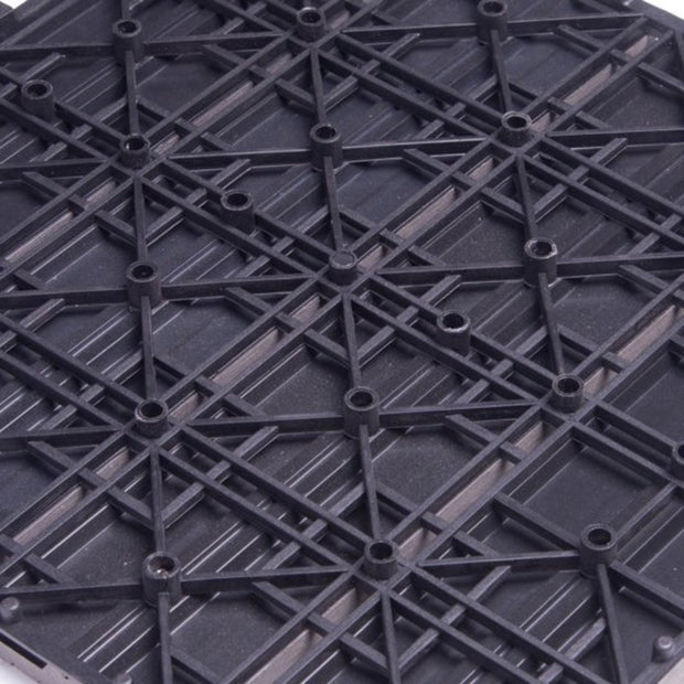 Patio Tuintegels - WPC Composiet Tuinvloerplanken - In elkaar grijpend - met Kliksysteem - Set van 11 - Weerbestendig - Lichtbruin 30x30x1.8 cm - Bruin