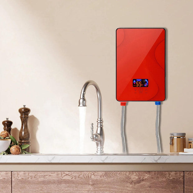 Doorstroomverwarmer - Doorstroomboiler – Doorstroom Boiler voor Douche - 6500W - Rood