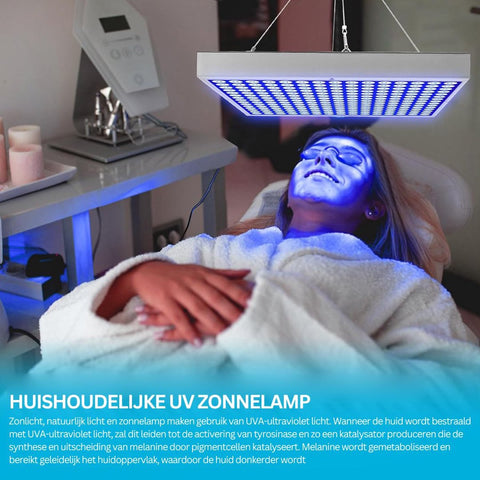 Zonnehemel - Gelaatsbruiner - Zonnebank - Gezichtsbruiner - 45W - Face&Body Tanner - Solariumlamp voor Thuis - met 225PCS Blauw Licht - Koude Laser-LED