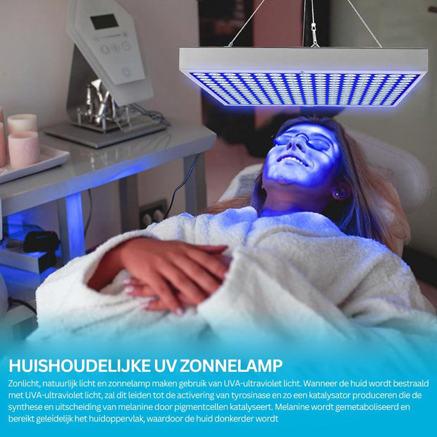 Zonnehemel - Gelaatsbruiner - Zonnebank - Gezichtsbruiner - 45W - Face&Body Tanner - Solariumlamp voor Thuis - met 225PCS Blauw Licht - Koude Laser-LED