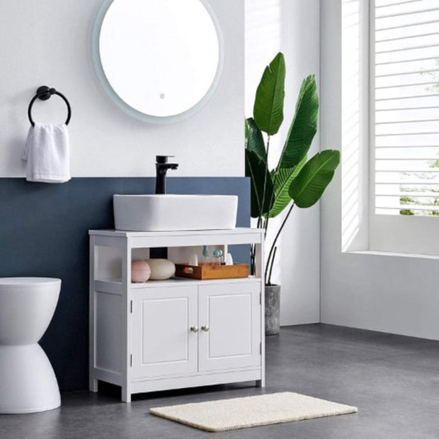 Wastafel Onderkast - Wastafelonderkasten - Badkamer Kastje - Wastafel - Wastafelmeubel - Wastafel Onderkast Met Uitsparing - Wastafelkast - Badkamer Kastjes Staand - Badkamer Kastje Onder Wastafel - Wit
