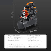 Luchtcompressor - Stille Luchtcompressor - 900W - 70Db - 2800RPM - Luchtblazer - Bandenpomp - Olievrij