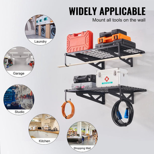 Opbergplank - Opbergplank Set van 2 - Garage Opberging - 0.6x1.2M