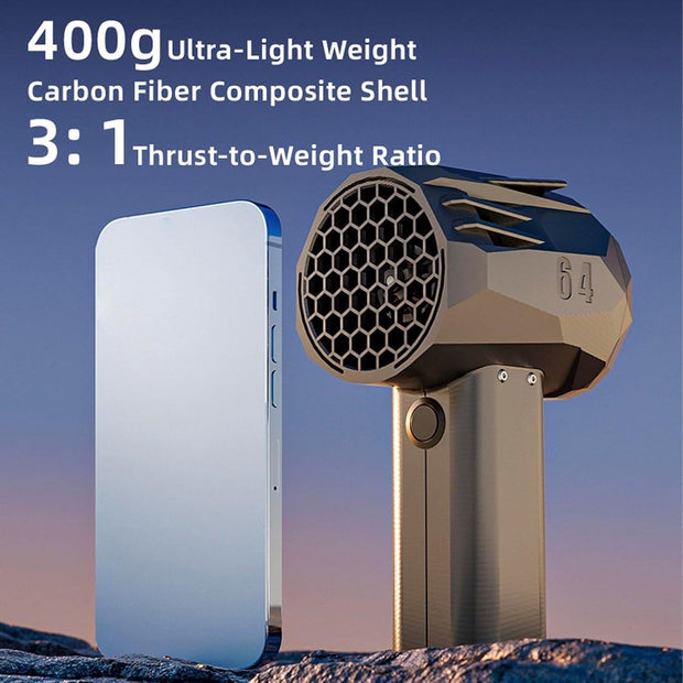 Stuwjet Droogventilator - Draagbare Sneeuwblazer - Jet Fan Dry Blazer 240 km/u - Snelheid Krachtige Ventilator - 1400 g 64 mm Borstelloze Motor - Reisgemak - Krachtig - Zwart