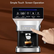 Koffiezetapparaat - 20 Bar Italiaanse Type Espresso Koffiezetapparaat - Espresso Machine - Machine Met Melkopschuimer Wand Voor Espresso - Inclusief Coffee Grinder - Koffie maler - Cappuccino - Latte En Mokka