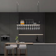 Wine rack - Wine glass holder - Wine rack for ceiling - Kitchen rack - 120 x 25 x 22 cm - Load capacity 75kg