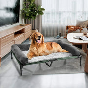 XXL Dog Bed - Dog Sofa - Dog Bench - Elevated - Pet Basket - Pet Cushion - Pet Mat - Pet Bed - For Indoor and Outdoor Use - Lounger - Removable Plush Bolster - Cooling for the Summer