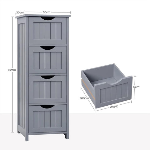 Badkamer organizer - Kast - Badkamerkasten - Badkamer - Kast - 30 cm x 82 cm x 30 cm - Lichtgrijs