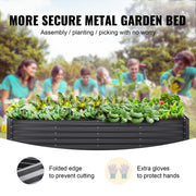 Verhoogd Bed Plantenbak - Groentebed - Bloembak - Kruidenbed - Gegalvaniseerd Metaal - Tuinbed voor Groenten - Fruit - Kruiden en Vetplanten - Donkergrijs