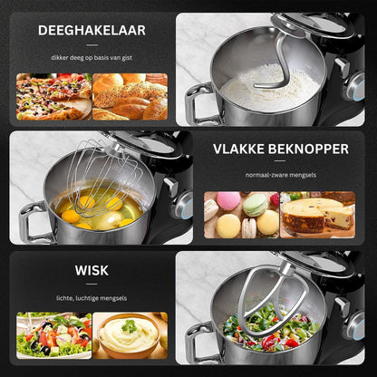 Mixer met Mengkom - Keukenmachine - Keukenrobot - Zwart