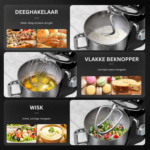 Mixer met Mengkom - Keukenmachine - Keukenrobot - Zwart