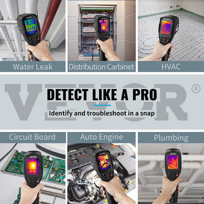 Handheld Warmtebeeldcamera - Infraroodcamera Camera - Temperatuurbereik - 20-350°C - 9 Uur Levensduur Batterij - 4 Kleurenpaletten Om Uit Te Kiezen - Zwart