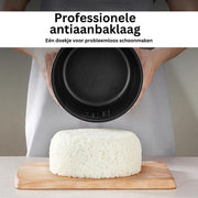 Slow Cooker with Timer - Ceramic Inner Pot - Hotpot - Rice Cooker with Steam and Keep Warm Function - Multicooker with Non-Stick Inner Pot - Brushed Black