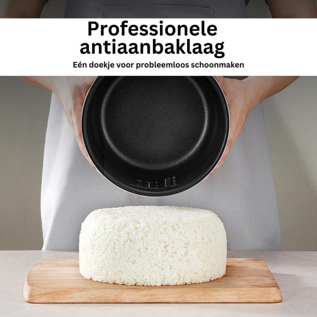 Slow Cooker with Timer - Ceramic Inner Pot - Hotpot - Rice Cooker with Steam and Keep Warm Function - Multicooker with Non-Stick Inner Pot - Brushed Black