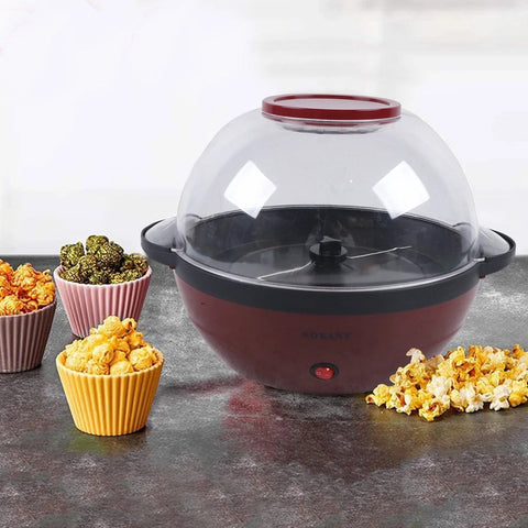 Popcorn Machine voor Thuis - Popcornmaker Met Suiker en Olie - Verwijderbaar Verwarmingselement - 5L Popcorn Popper - Niet-klevende Coating - Groot Deksel als Serveerplaat