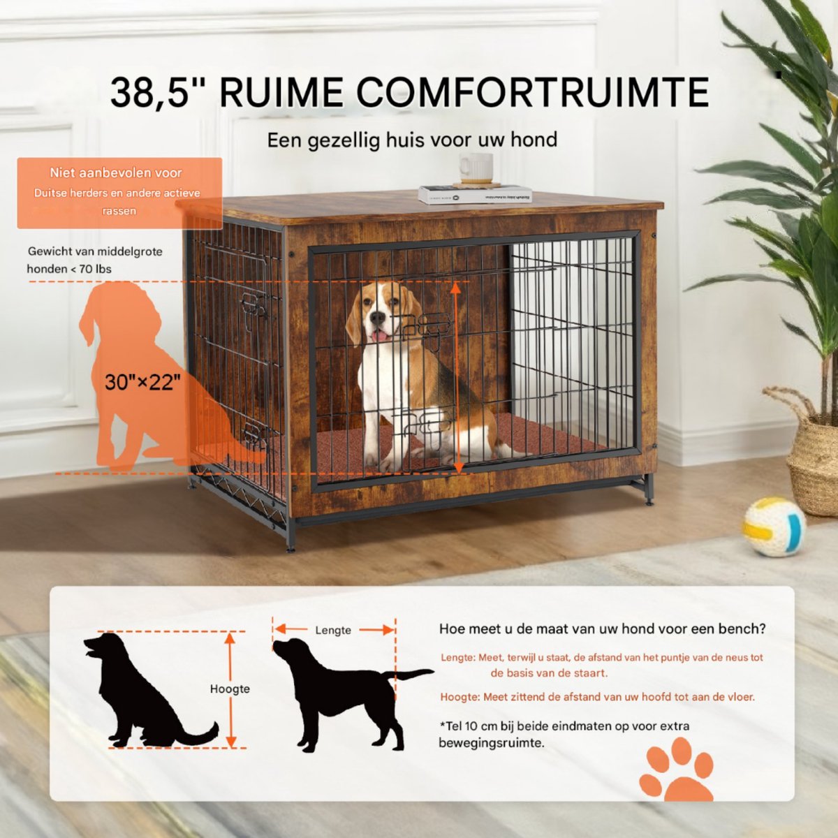 2-Deurs Hondenkennel - Meubelkennel - Duurzaam Stalen Frame - Inclusief Kussen