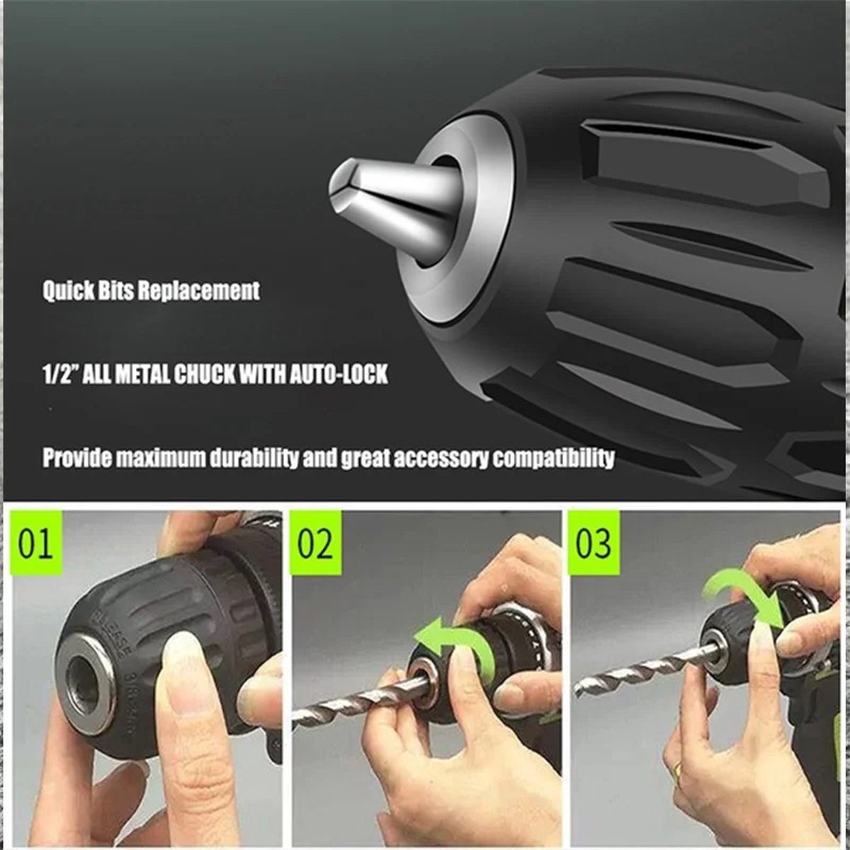 Boormachine - Accu Boormachine - Schroefmachine - Elektrische Boormachine - Elektrische Schroefmachine - Met Accessoires - 2x Accu - 18V - 1500Mah