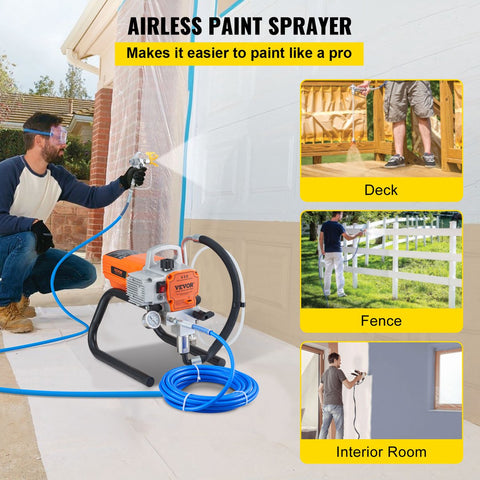 Hogedruk Verfspuit - voor Huismeubilair - Tuinmeubilair - Garagedeuren - 1800W - 3000PSI - Vermogen Tot1,8L/min - Oranje