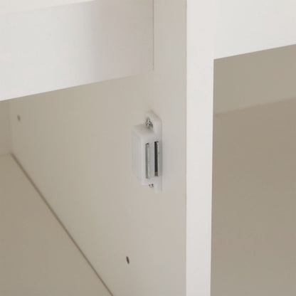 Kast - Dressoirs - 12 laden - Ladekast - Opbergkast - Halmeubel - 90 cm x 35 cm x 120 cm - Wit - QUORE