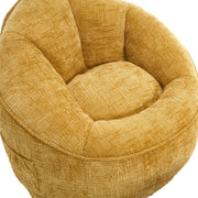 Zitzak Sofa met Voetensteun - Luxe Chenille Bean Bag Stoel -- Ergonomische Loungestoel met Hoge Rugleuning – Comfortabele Fauteuil - Geel