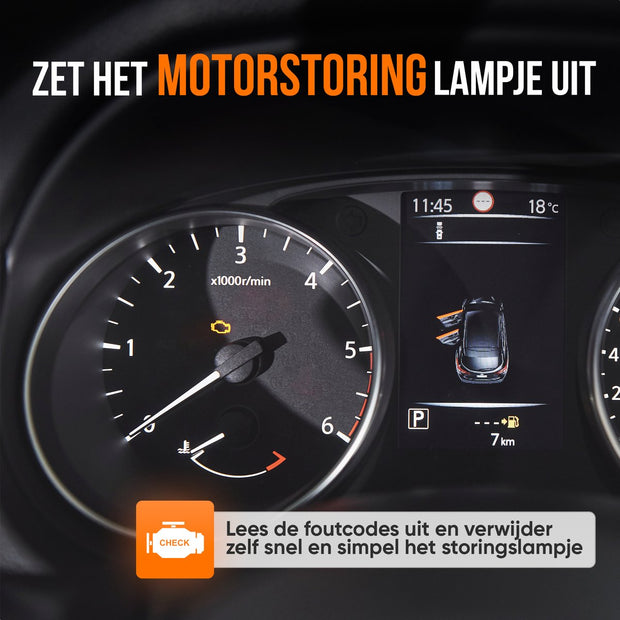 OBD Scanner - OBD2 - Auto uitlezen - Storing Verwijderen - NL Taal - Auto scanner - Diagnose apparatuur voor auto's - Motorstoring - Zwart