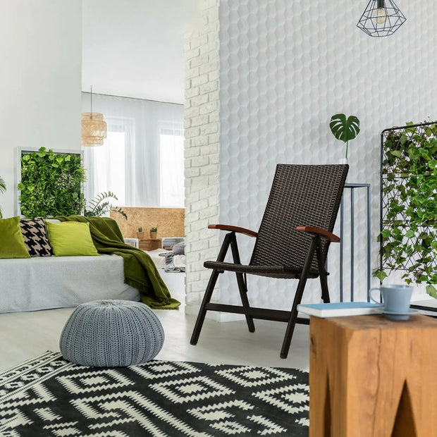 Tuinstoel met Verstelbare Rugleuning - Inklapbaar - Weerbestendig - Bruin