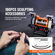 Dubbele Slijpmachine - 3-in-1 Multifunctioneel - Krachtige 50W <Otor - Borstelloos - 3 Polijst Schijven - Sieraden - 100+Accessoires - Polijsten - Slijpen