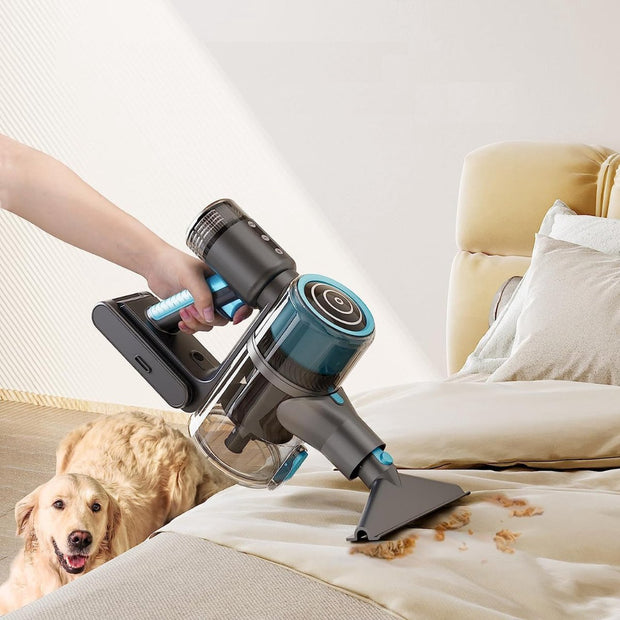 Cordless Stick Vacuum Cleaner - Bagless on Battery - 4 Different Attachments - Handheld Vacuum Cleaner - 380W - 27Kpa