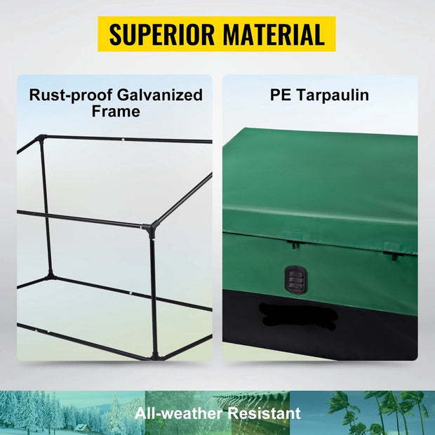 Opbergbox Tuin - Tuinkussenbox - Tuinkist - Kussendoos - Weersbestendig - Waterdicht - 380L - 122x63x75x52 cm - Tuinbox - Groen