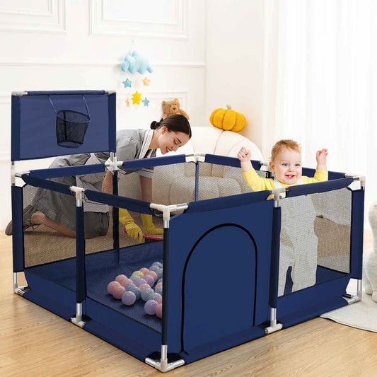Speeltuin voor Kinderen - Veilige Kinderbox - GrondBox Voor Baby - Altijd Uw Handen Vrij - Met Deze Handige Grondbox - Speelbox - Blauw
