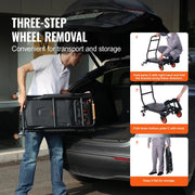 Inklapbare Steekwagen - Opvouwbare Handtruck - 2 in 1 Aluminium Kar - Kar Voor Transport - Magazijn Kar - Ergonomisch Ontwerp - Zwart - Max. 150KG
