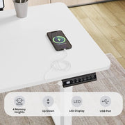 Bureau - Wit - 100x60cm - Sta Bureau - Elektrisch Bureau - Verstelbaar - Thuiskantoor - Studeren