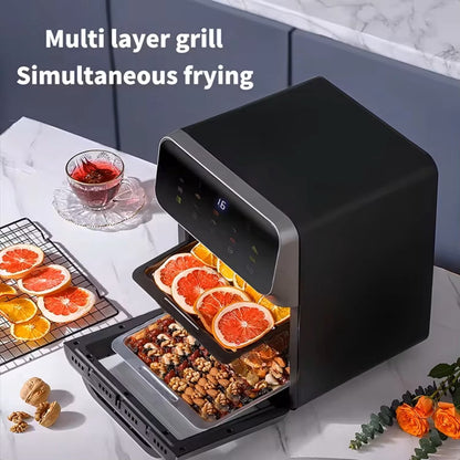 Airfryer - 12L - 11 in 1 - Multifunctionele Elektrische Oven - 1700 Watt - Led Touchscreen - Met Venster - Air Fryer - RVS