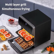 Airfryer - 12L - 11 in 1 - Multifunctionele Elektrische Oven - 1700 Watt - Led Touchscreen - Met Venster - Air Fryer - RVS