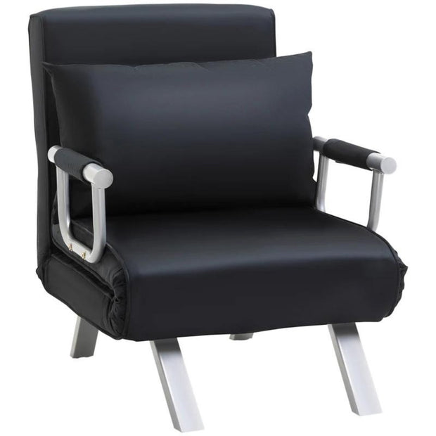 Slaapstoel - Uitklapbaar - Slaapbank - Logeerbed - Zetelbed - Slaapfauteuil - Vouwbed - 1 persoons - Zeer comfortabel - Zwart