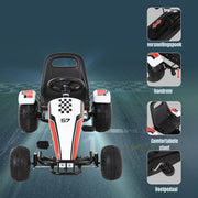 Skelters voor Jongens - Ligfiets - Verstelbaar Zadel - 104x66x57cm - Zwart/Wit