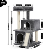 Grote kattenboomtoren Condo Meubels – Krabpaal & Kattenspringspeelgoed met Ladder – Huisdierhuis voor Kittens & Katten – Speelstructuur met Meerdere Niveaus