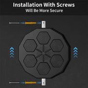 Digital boxing machine - Boxing machine - With music &amp; Bluetooth - Intelligent training - Wall mounting - Boxing - Punching ball - Punching bag - Boxing machine - Boxing machine - Boxing machine with music - Black