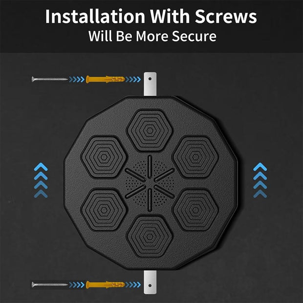 Digital boxing machine - Boxing machine - With music &amp; Bluetooth - Intelligent training - Wall mounting - Boxing - Punching ball - Punching bag - Boxing machine - Boxing machine - Boxing machine with music - Black